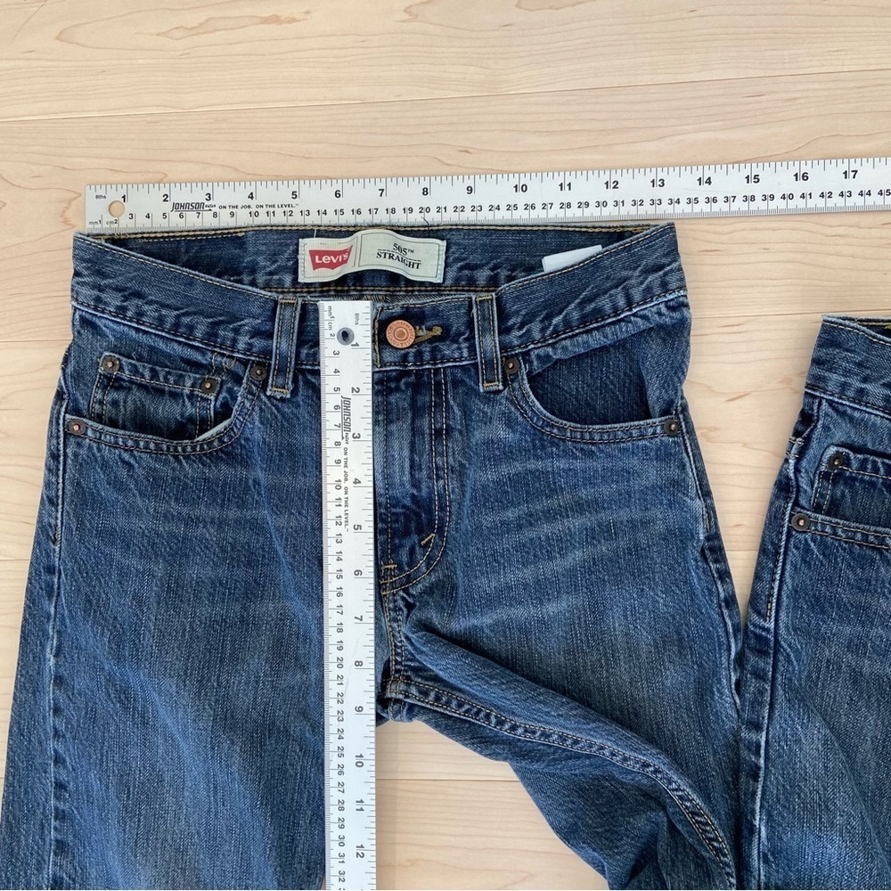 Levis men bundle 2 jeans 505 straight leg stretch blue denim size 27/youth 14 - Picture 6 of 11